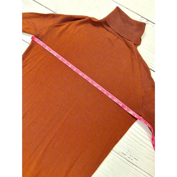 Woman's Cremieux Wool Blend Turtleneck Tunic Sweater Dress in Rust Size Small - Picture 8 of 10